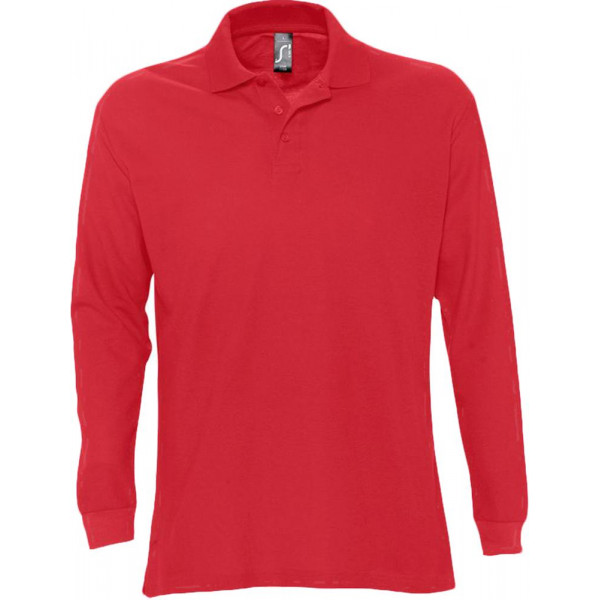 Рубашка поло мужская с длинным рукавом Star 170 красная, размер L