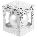Елочный шар Gala Night Matt в коробке с тиснением, белый, 8 см