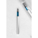 Ручка перьевая PF One, серебристая с синим