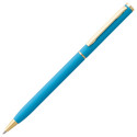 Блокнот Magnet Gold с ручкой, черный с голубым