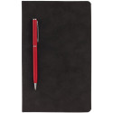 Блокнот Magnet Chrome с ручкой, черный с красным