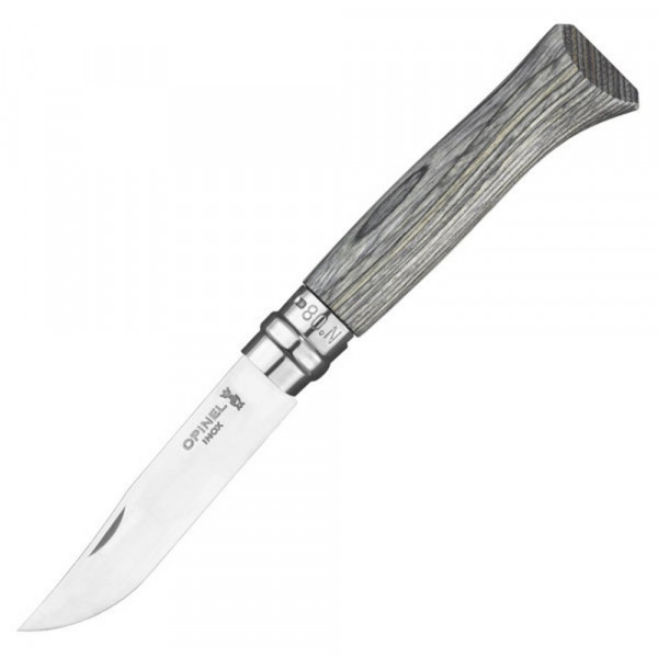Нож Opinel No 08, береза, серый