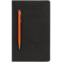 Блокнот Magnet Gold с ручкой, черный с оранжевым