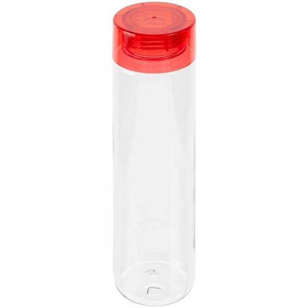 Бутылка для воды Aroundy, прозрачная с красной крышкой