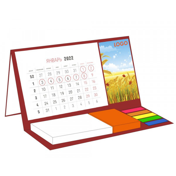 Календарь настольный на заказ Sticky, с блоком 50 листов