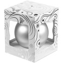Елочный шар Gala Night Matt в коробке с тиснением, серебристый, 8 см
