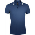 Рубашка поло мужская Pasadena Men 200 с контрастной отделкой, темно-синяя с белым Рубашка поло мужская Pasadena Men 200 с контрастной отделкой, темно-синяя с белым