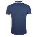 Рубашка поло мужская Pasadena Men 200 с контрастной отделкой, темно-синяя с белым Рубашка поло мужская Pasadena Men 200 с контрастной отделкой, темно-синяя с белым