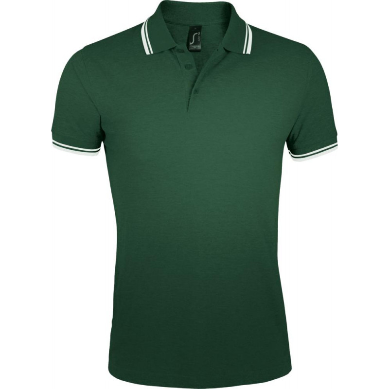 Рубашка поло мужская Pasadena Men 200 с контрастной отделкой зеленая с белым, размер XXL Рубашка поло мужская Pasadena Men 200 с контрастной отделкой зеленая с белым, размер XXL