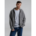 Толстовка с капюшоном на молнии унисекс King, темно-серый меланж