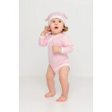 Боди детское Baby Prime, розовое с молочно-белым