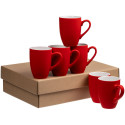 Набор кружек Good Morning c покрытием софт-тач, ярко-красный Набор кружек Good Morning c покрытием софт-тач, ярко-красный