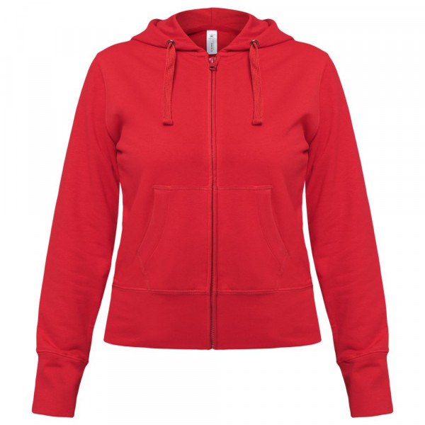 Толстовка женская Hooded Full Zip красная, размер XL
